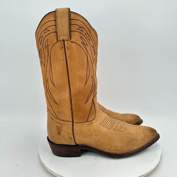 Frye Billy Tall Men Size 10B Women 11B 77697 Light Tan Leather Cowboy Boot - Picture 4 of 15
